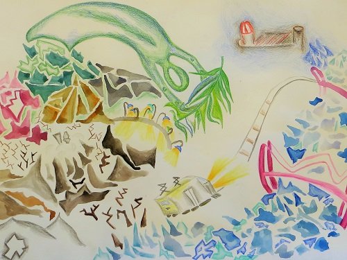 Szőke Borbála 6.a - Gellérthegy (vegyes technika)