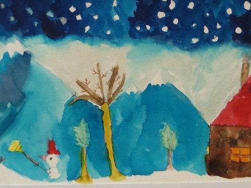 Szuhay Lujza 1.a - Hóesés (akvarell)
